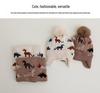 Детский зимний комплект: шерстяная шапка-динозавр и шарф с защитой ушей - Плюшевый, Теплый вязаный для мальчиков и девочек