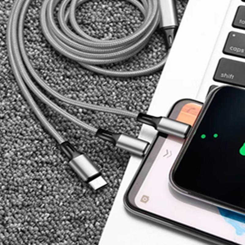 3 в 1 USB-кабель Micro USB Type C Зарядный кабель с несколькими USB-портами Быстрозарядный шнур для iPhone 11 12 13 Pro Max Xiaomi Samsung