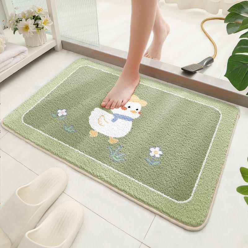 Bathroom Absorbent Floor Mat, Toilet Door Dirt-resistant Non-slip Foot Mat, Bathroom Carpet Cartoon Bedroom Household Floor Mat