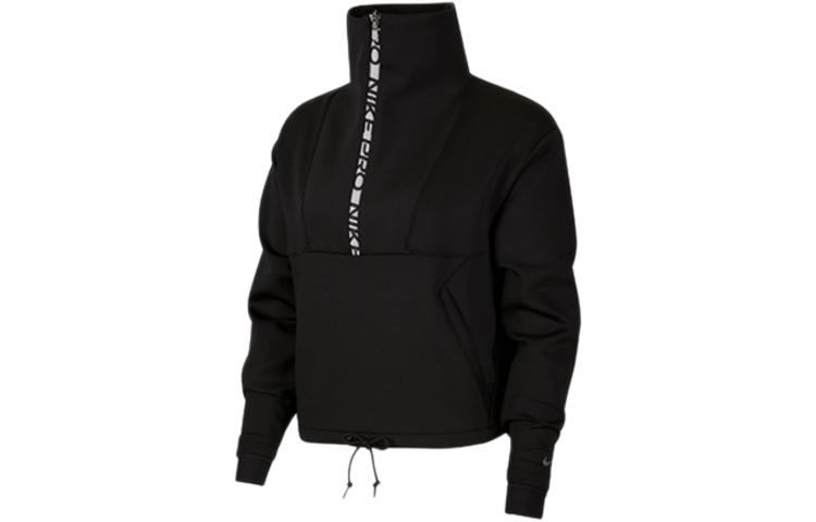 Nike Sweatshirts Women's Black Stand Collar Moderate Regular DC1081-010