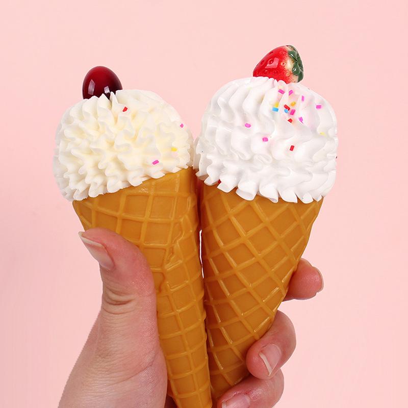 Wavy Ice Cream Cone Model - Fake Dessert Shop Decoration Prop, DIY Handmade Toy.
