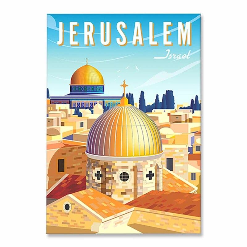 Vintage Famous City Landscape Posters Metal Tin Signs Italy France Greece Hawaii Retro Plate Wall Art Decor for Living Room Home