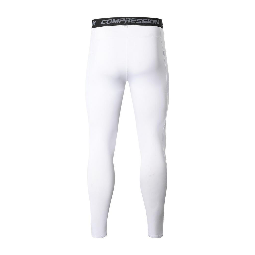 Мужские высокоэластичные леггинсы для фитнеса — накладные карманы, компрессионные, дышащие, быстросохнущие, идеально подходят для бега и баскетбола осенью/зимой.