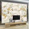 Elegant Jewelry Flowers 3d Wallpaper Relief Photo Wall Mural Living Room Tv Sofa Background Home Decor Wallpaper