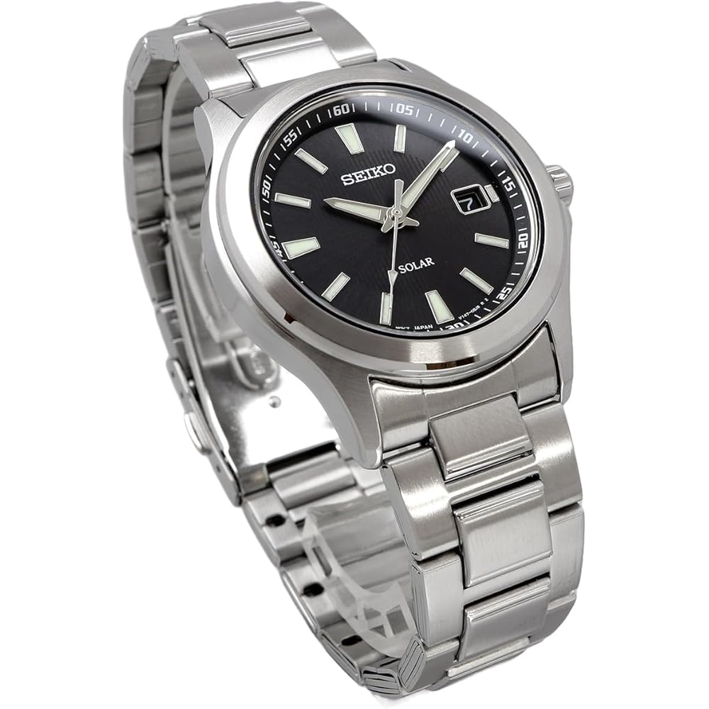 Мужские часы Seiko Solar Quartz SBPN067 Серебристо-черные 40 мм