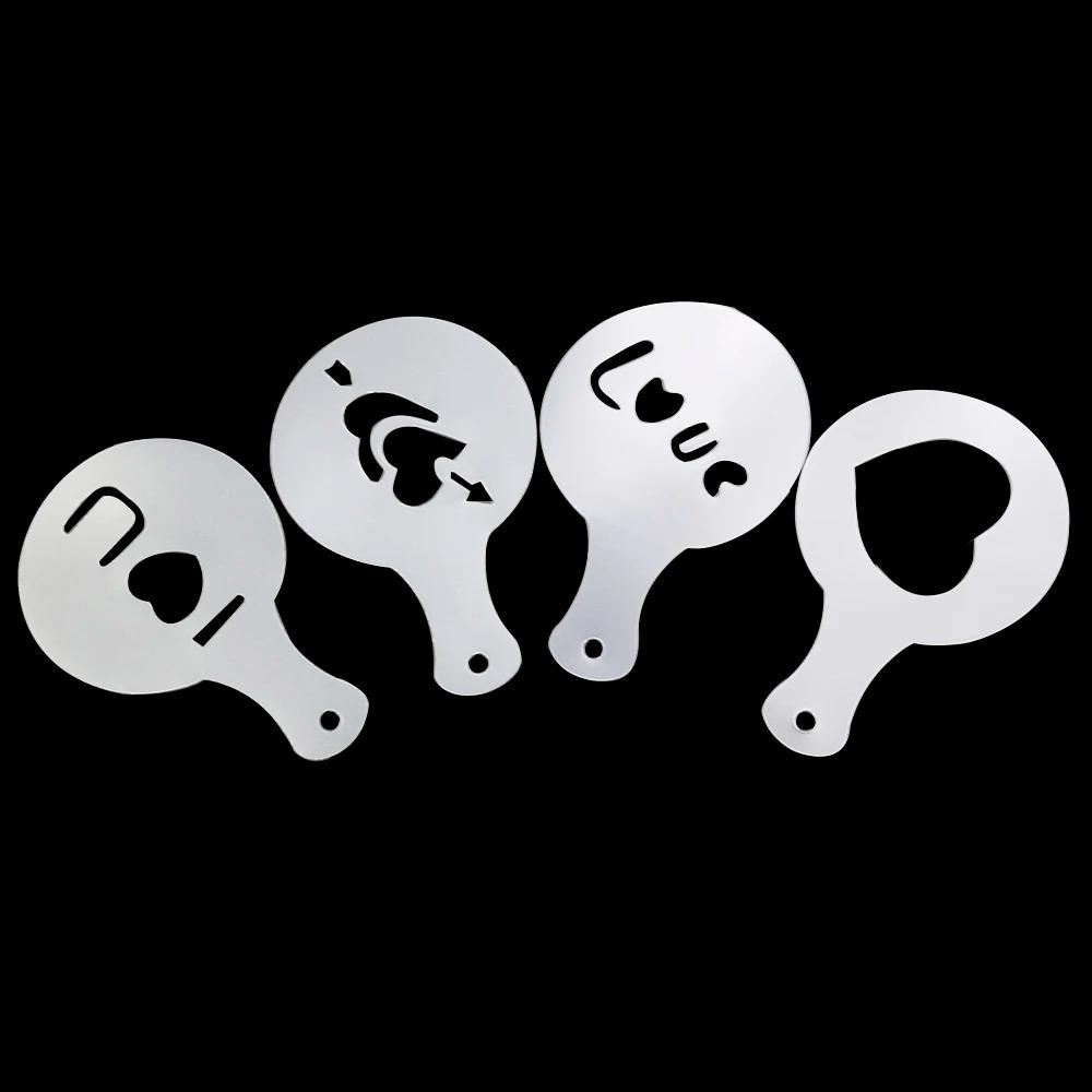16PCS/1 set Coffee Stencils Fancy Coffee Printing Model Milk Cake Stencils Cappuccino Mold Cake Drawing Mould Home Kitchen Supplies