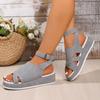2024 Hot Selling Women Shoes Roman Outdoor Open Toe Women Thick Bottom Casual Sandals Fashion Ankle Buckle Wedge Sandals Zapatos