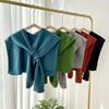 Sunscreen Knitted Shawl Cape Wool Scarves Simple Solid Color Scarf  Travel