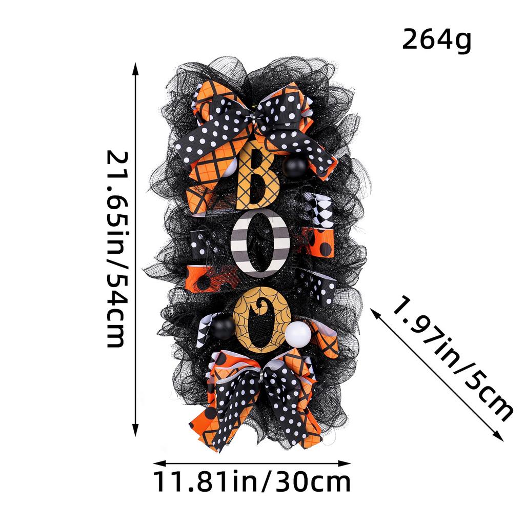 Halloween Wreath Door Hanging Wreath Ghost Festival Thriller Pumpkin Wreath Door Number Garden Decoration Pendant