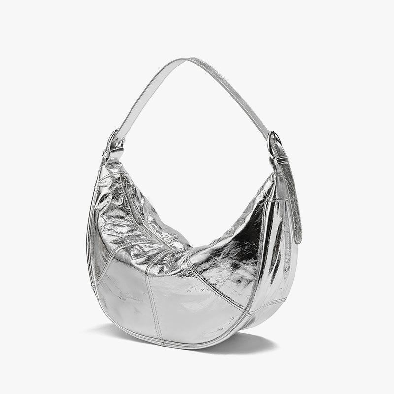 Сумка через плечо Cloud Crescent из натуральной кожи: Модный, повседневный, мягкий, большой объем подмышек