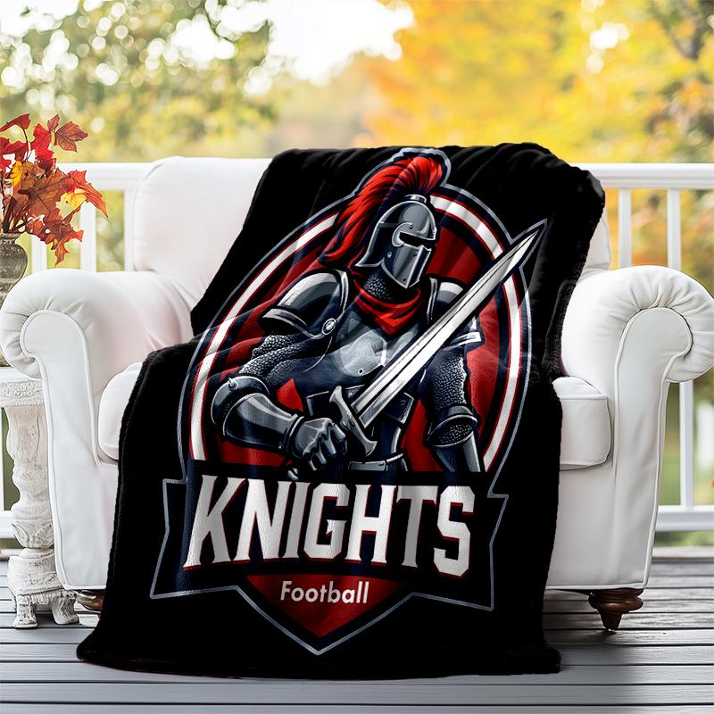 Knights Flannel Blanket Soft All-Season Throw, Design for Camping, Car Travel, Hiking Sofa, Bed, Office Perfect Gift for Parties