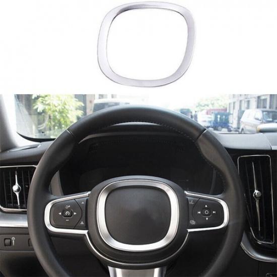 Matte Silver Steering Wheel Sheet Ring Trim Fit For Volvo XC90 2016- 1PCS
