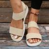 Summer Oversized Foreign Trade Women's Shoes Casual Elastic Strap Back Trip Strap Flyknit Polyurethane Flat Bottom Sandals for Women
