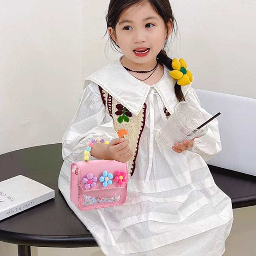 Милые цветы Детские сумочки Сумка-мессенджер Милые девочки Жемчужная Блестящая Детская Сумка через плечо Мультяшные Сумки через плечо из ПУ кожи