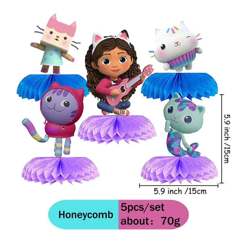 Gabby Birthday Party Plates Cups Napkin Balloons Cat Dollhouse Party Supplies Disposable environmental Tableware Picnic portable