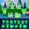 Creative Glow In The Dark Frog Ornaments Resin Craft Animals For Desk Car