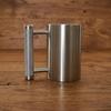 Heavy Dumbbell Mug Knurled Grip Non-Slip Stainless Steel Cup with