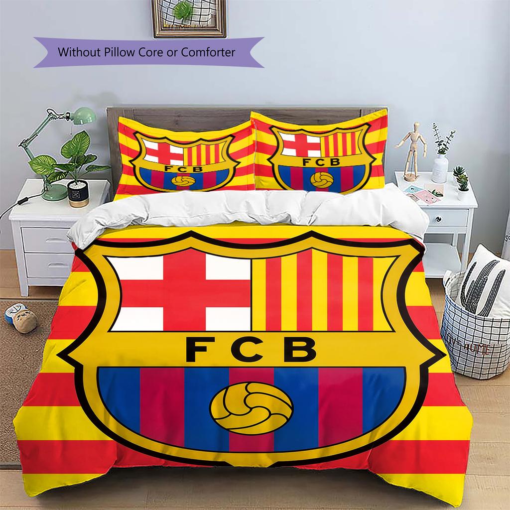 Постельное белье с узором Барселоны Домашний декор Подарок на день рождения (1 пододеяльник + 2 наволочки, без наполнителя)