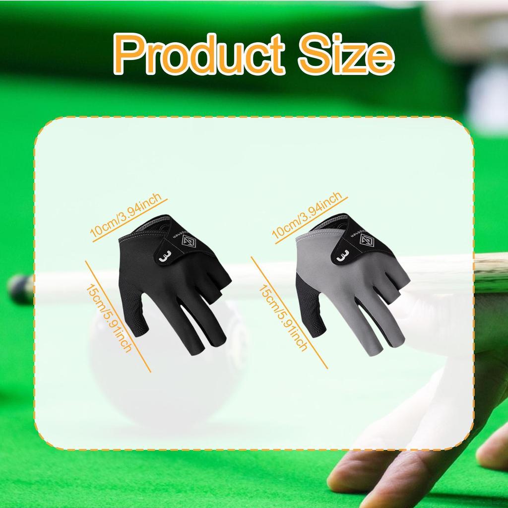 Billiard Glove for Left Hand, Three Finger Snooker Accessories Sports Enthusiasts
