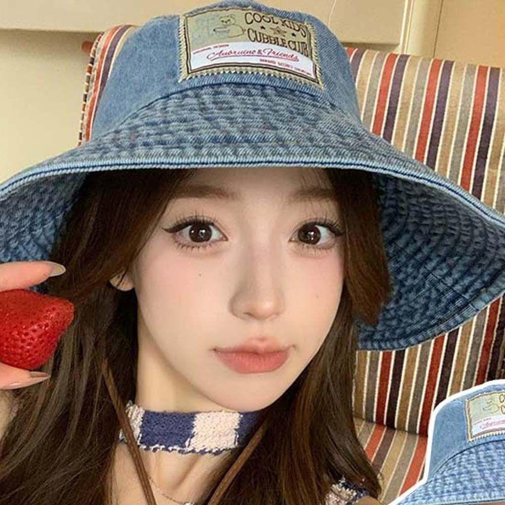 Солнцезащитная шляпа ретро шляпа рыбака легкая защита от солнца шляпа-ведро из мягкого денима для кемпинга