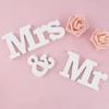 White Mr & Mrs Sign for Wedding Table, Wooden Mr and Mrs Signs for Sweetheart Table Photo Props Wedding Decorations for Anniversary Home Wall