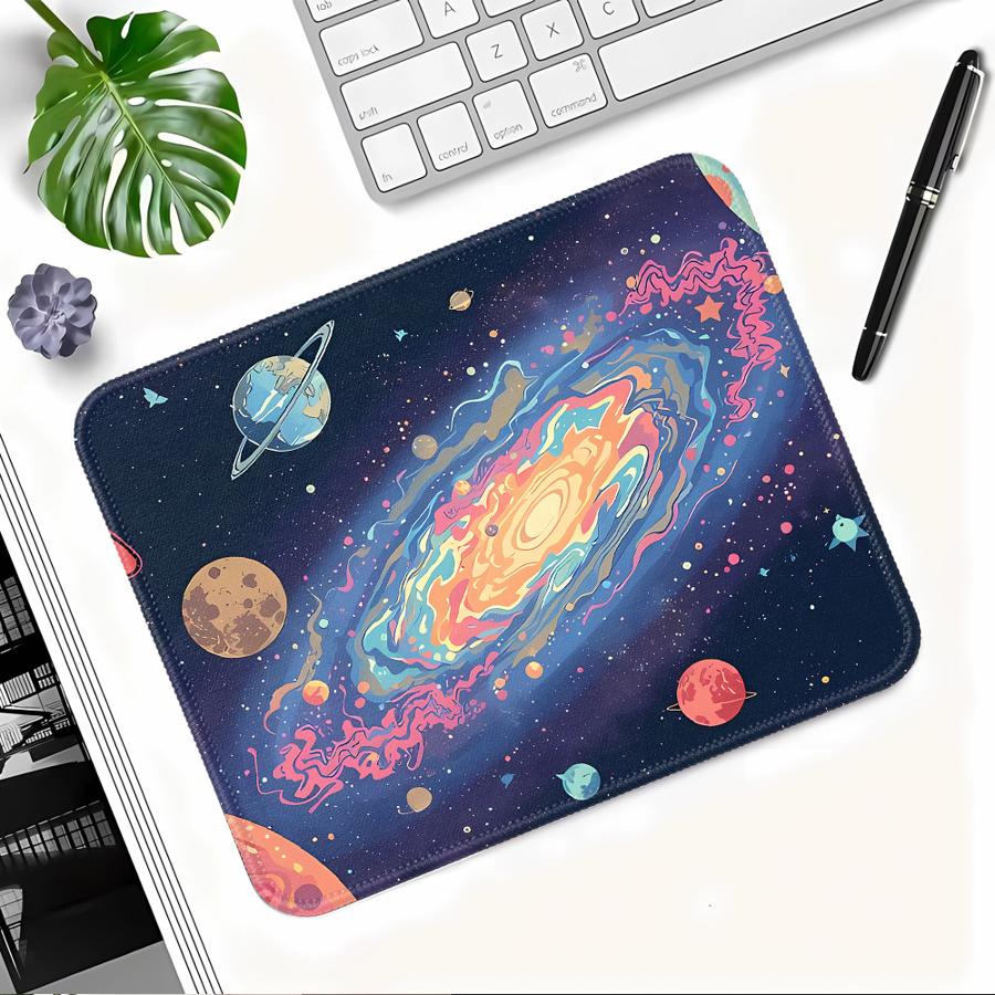 Коврик для мыши Клавиатура Коврик для мыши Игровая консоль Pad Настольные аксессуары офисный Pad Компьютер Ноутбук Pad Противоскользящий Туманность Галактика Космос Искусство