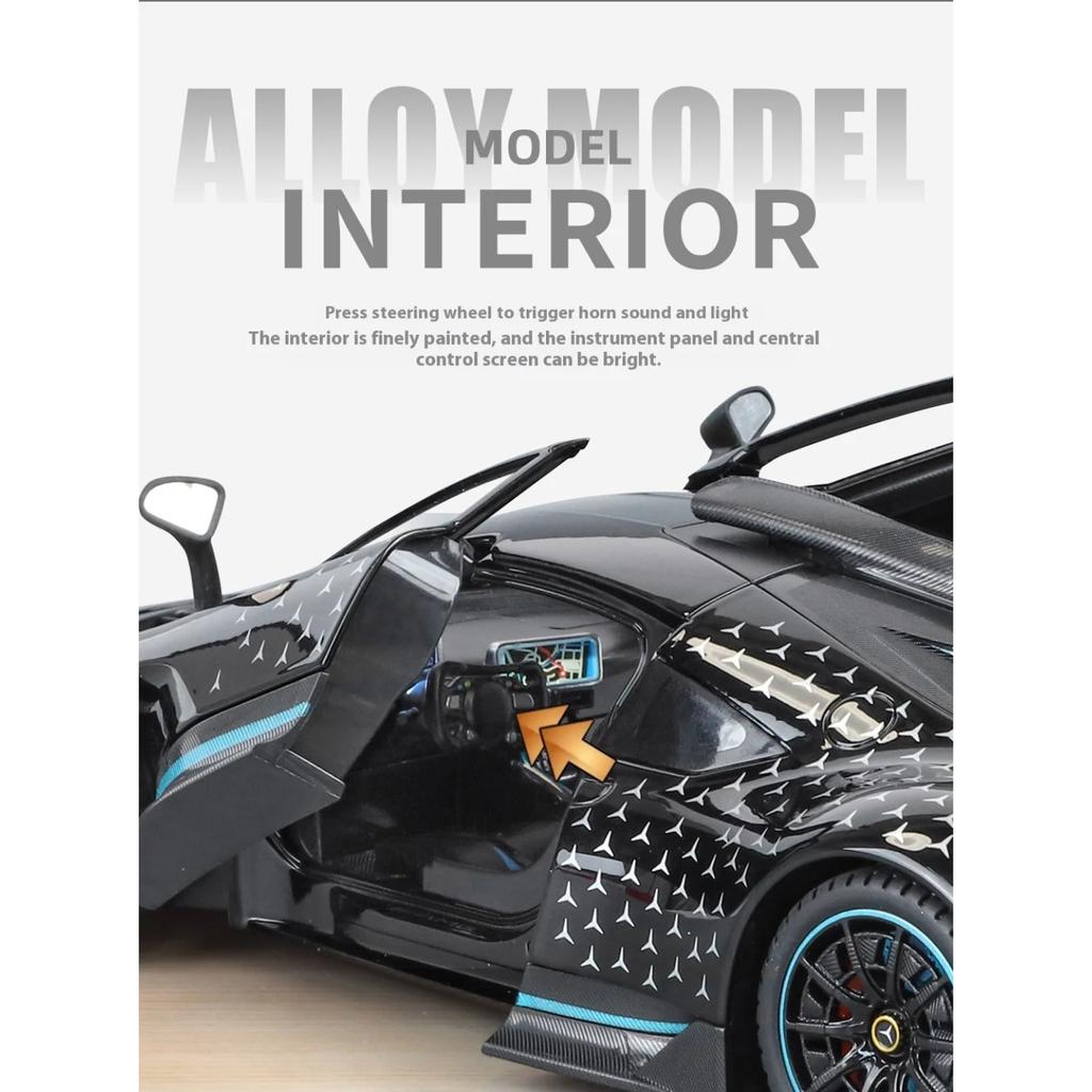 1/18 BENZ AMG ONE Модель Суперспортивного Автомобиля из Сплава Со Звуком и Светом Игрушечная Машинка для Мальчика Модель Фигурка Подарок на День Рождения Коллекция Настольное Украшение