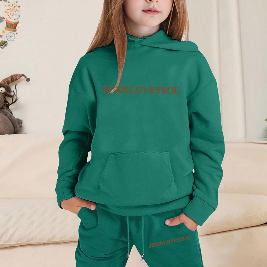 Мальчики Девочки Спортивный костюм Одежда Толстовка с капюшоном Беговые штаны Спортивные костюмы Комплект Модный наряд