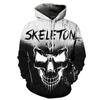 Mans Skull Printing Hoodies Autumn Fashion New  Retro Hip Hop Style Hooded Sweatshirts Street Trend Leisure Comfortable Pullover