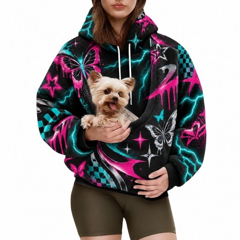 2026 Womens Halloween Print Oversized Hoodie Fall Winter Loose Fit Sweatshirt