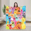 Pink Characters Sesames Streets Cartoon Warm Blanket  Picnic Plush Throw Blanket Fashion Flannel Bedspread Sofa Bed Cover
