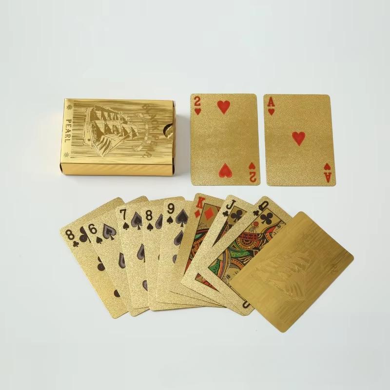 Black Gold Foil Thick PET Waterproof Durable Poker Cards Playing Cards for Party Table Games Home Kill Time Entertainment Toy
