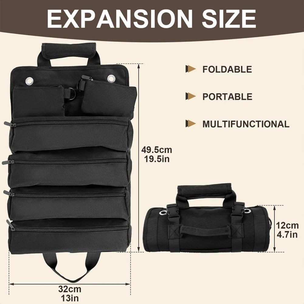 Multiple Compartments Tool Bag Durable Material Roll Type Bag Electrician Bag Electrician Work
