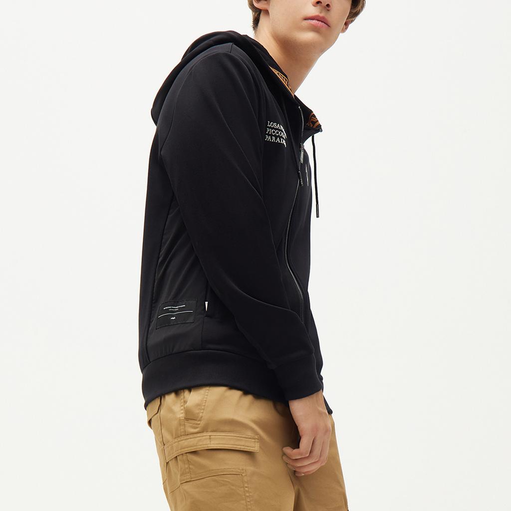 Fila Худи спортивная вязаная с принтом логотипа для мужчин, куртки, черная F11M138552F-BK