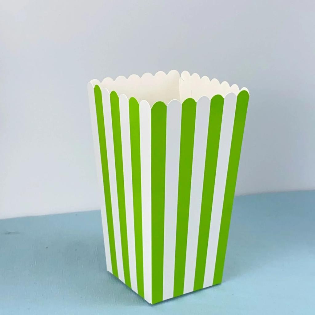 12/24 шт. ведер для попкорна, полосатые сумки, контейнеры для закусок на детский праздник, дни рождения, вечеринки, подарочные коробки для попкорна