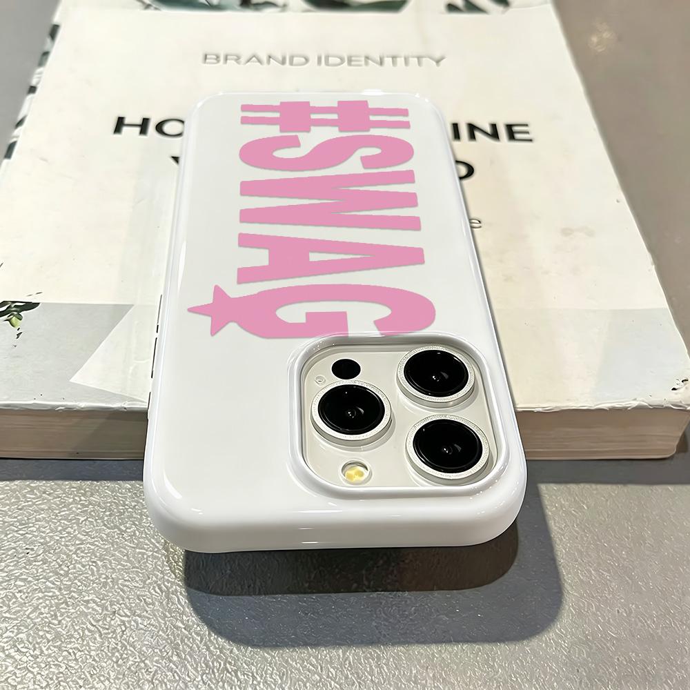 Розовые Swag Буквы Конфетный Цвет Силиконовый Чехол Для Iphone 11 13 12 15 17 Plus 14 16 Pro Max Яркая Мягкая на Ощупь Задняя Крышка
