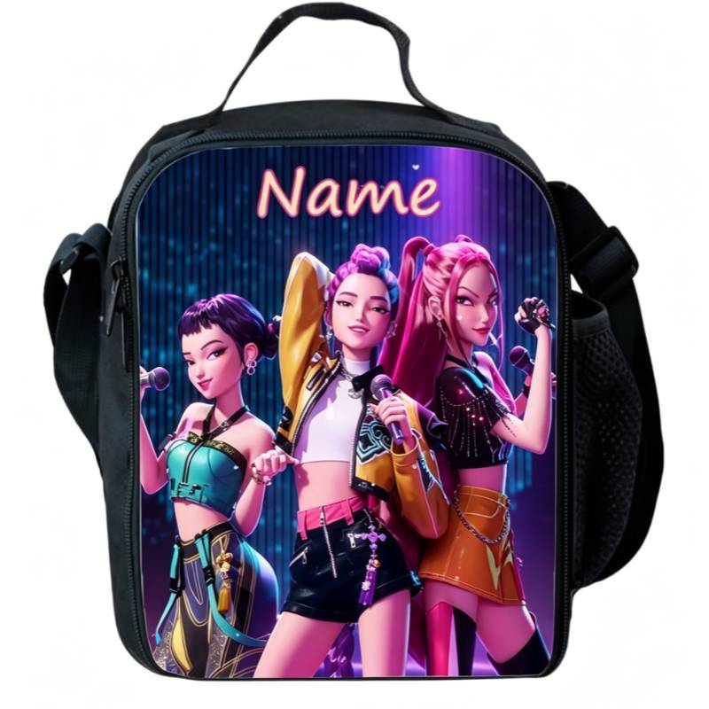 Kpop Охотник на демонов Сумка для ланча с геометрическим узором Для детей Портативная термосумка для еды