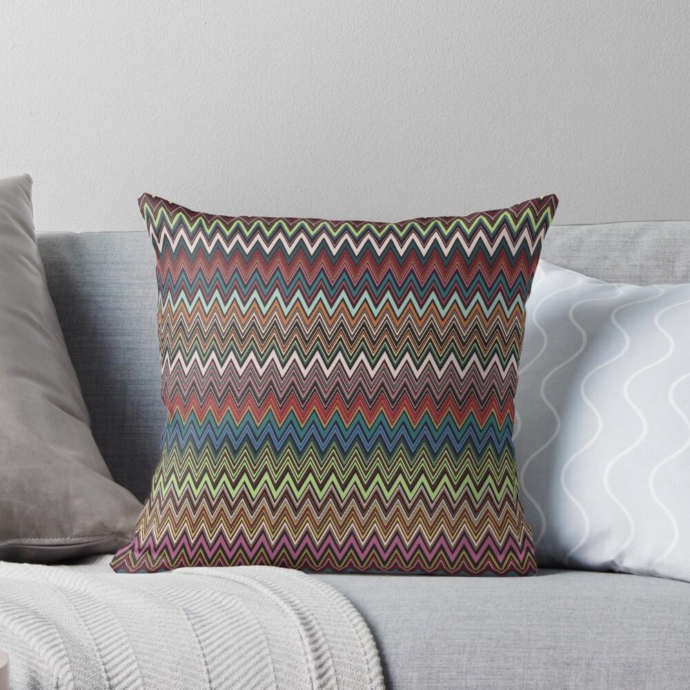 Missoni men's textile vector seamless repeat pattern retro colors Throw Cushions & Pillows Without core