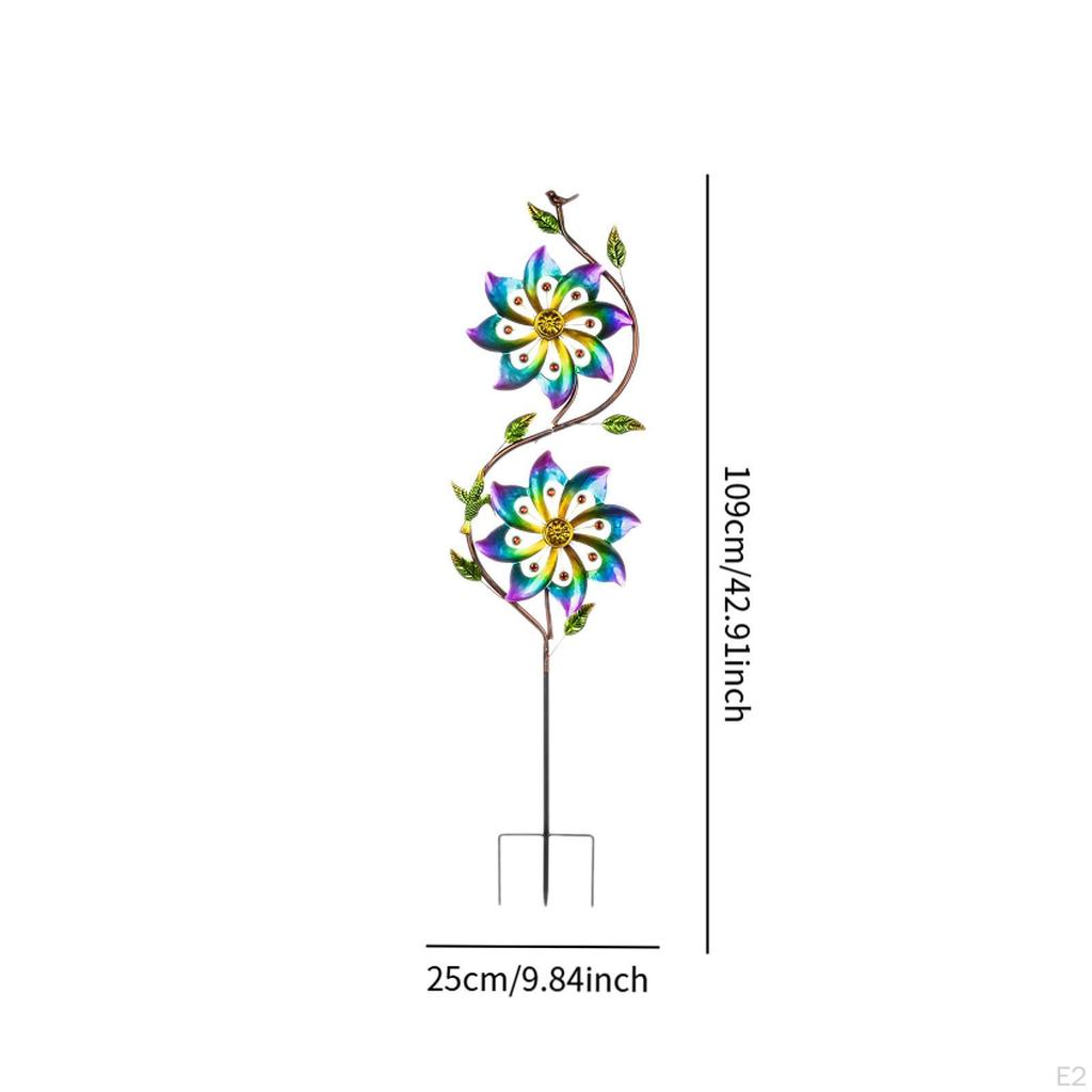 Outdoor Metal Windmill Wind Lawn Decoration Sturdy Multifunctional Iron Pinwheel Craft Artwork