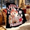 Custom Name Personalized Labubu Print Blanket, Home Decor, Bedroom, Sofa, Camping, Couch, Gifts for Birthday ChristmasEnthusiasts