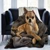 Cute Chihuahua Dog Flannel Blanket Bedspread for Bedroom Bedding Decor Multiple Sizes Fluffy Plush Soft Sofa Bed Throw Blanket#