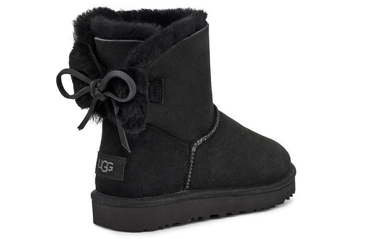 Женские Сапоги UGG Classic Dudble Bow Mini Снежные Сапоги Черные Женские