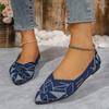 2024 Горячая Распродажа Женская Обувь Весна Слипоны Женские Плоские Туфли С Острым Носом Разноцветные Тканевые Дышащие Неглубокие Носки Плоские Низкие Каблуки
