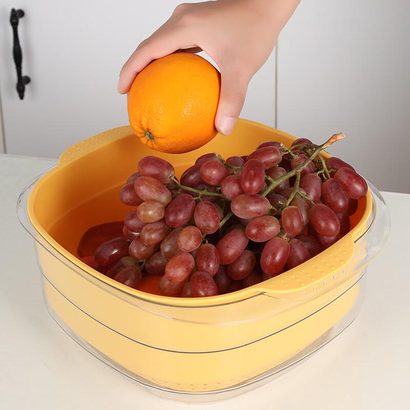 Zhi Shi Creative Double-Layer Thickened Fruit Vegetable Drain Basket - Set of 2