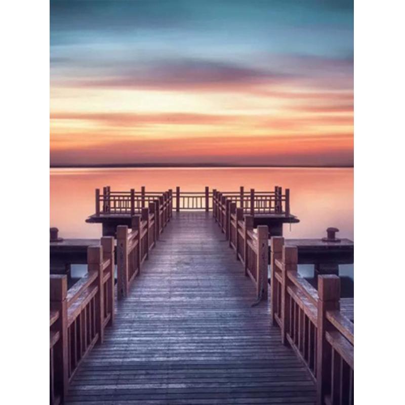 Алмазная картина 5D DIY Приморский Полный дрель Квадратная Алмазная вышивка Закат Картина горный хрусталь Пейзаж Настенный декор