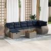 VidaXL Garden Lounge Set 8 Pcs with Grey Cushions Wicker 3325855
