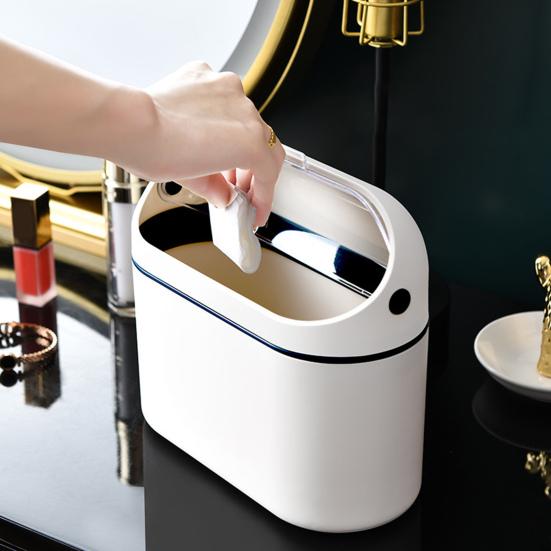 Countertop Trash Can with Clear Lid Large Capacity Detachable Modern Min Waste Rubbish Garbage Storage Bin Kitchen Supplies