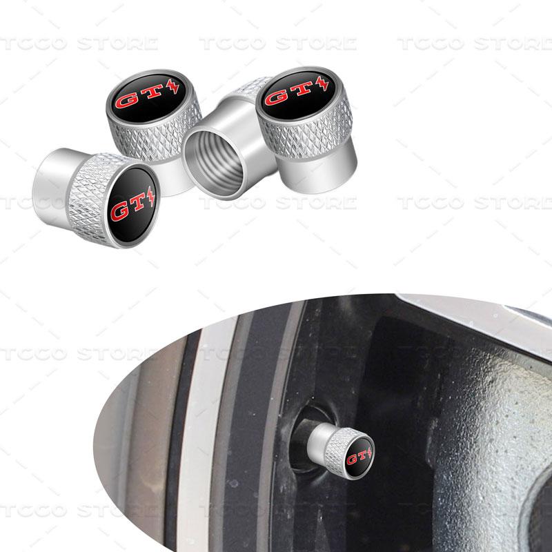 For VW VOLKSWAGEN 2026 New 4pcs Car Wheel Tire Valve Core Cap Dust Proof Covers For GTI Lightning Logo Golf MK3 MK4 MK5 Polo Tou