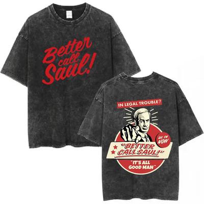 Breaking Bad Better Call Saul T Shirt Y2k Washed Black Graphic Tee Mens Unisex 4