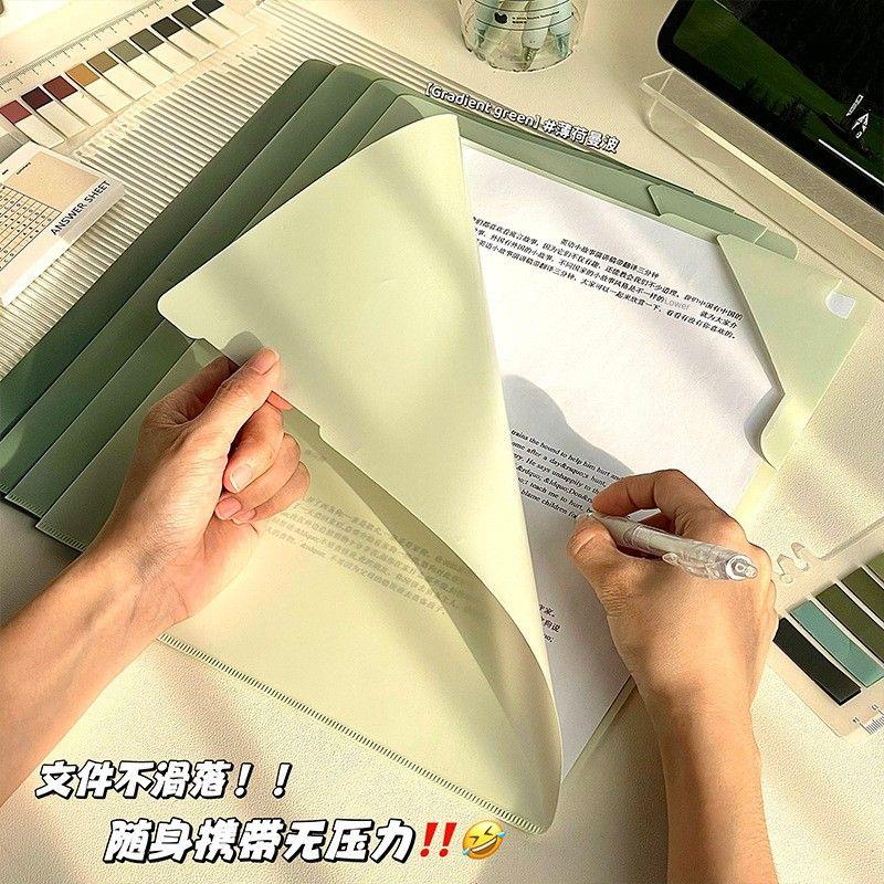 Block Pieces Large Opening Gradient Resume Protective Cover Folder